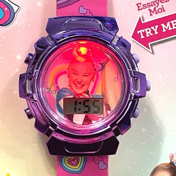 🆕 JOJO SIWA ~ FLASHING COLOURS LCD DIGITAL WRIST WATCH ~ Nickelodeon - Picture 8 of 9